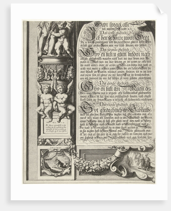 Moses and Aaron with the Tablets of the Law (leaf left) by Gerard Valck