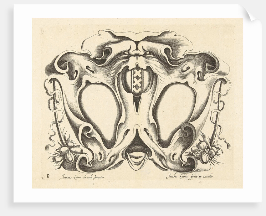 Lobe Cartouche with arms of Amsterdam by Frederik de Wit