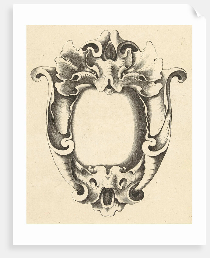 with two masks Cartouche by Frederik de Wit
