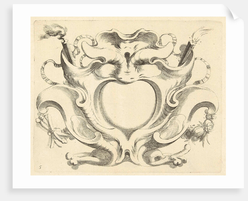 Broad lobe cartridge with heart-shaped compartment by Johannes Lutma II