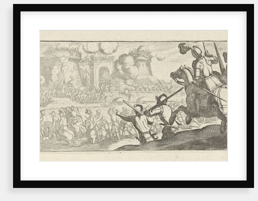 Cavalrymen storm a city wall by Simon Frisius