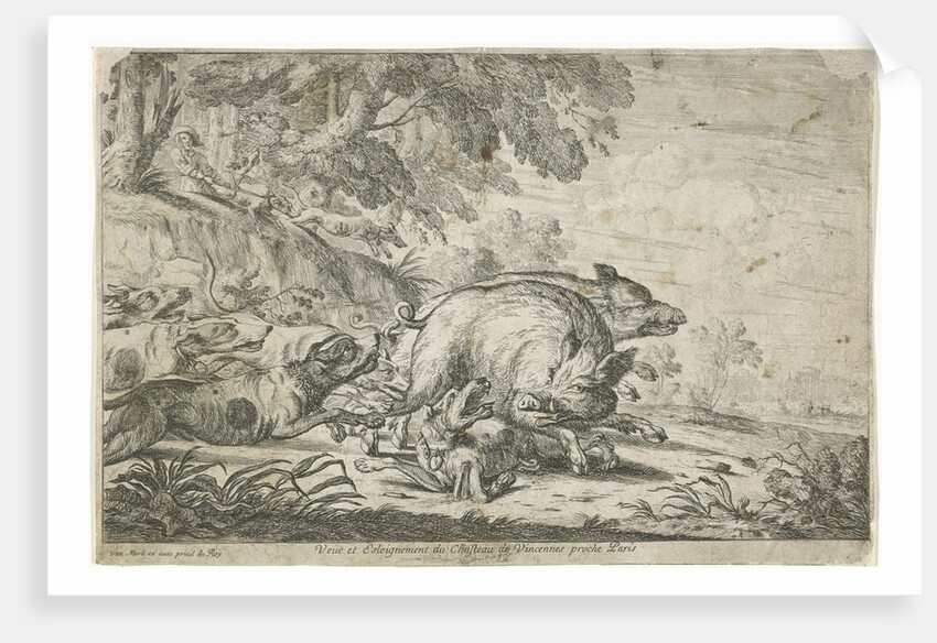 Wild boar hunt by Jacques Van Merle
