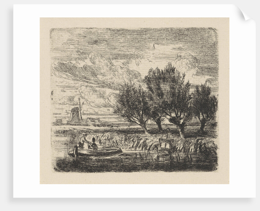 Willows at the waterside by Augustinus Jacobus Bernardus Wouters