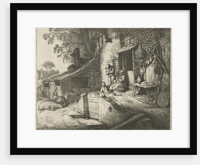 Spinning woman for a house by Adriaen van Ostade