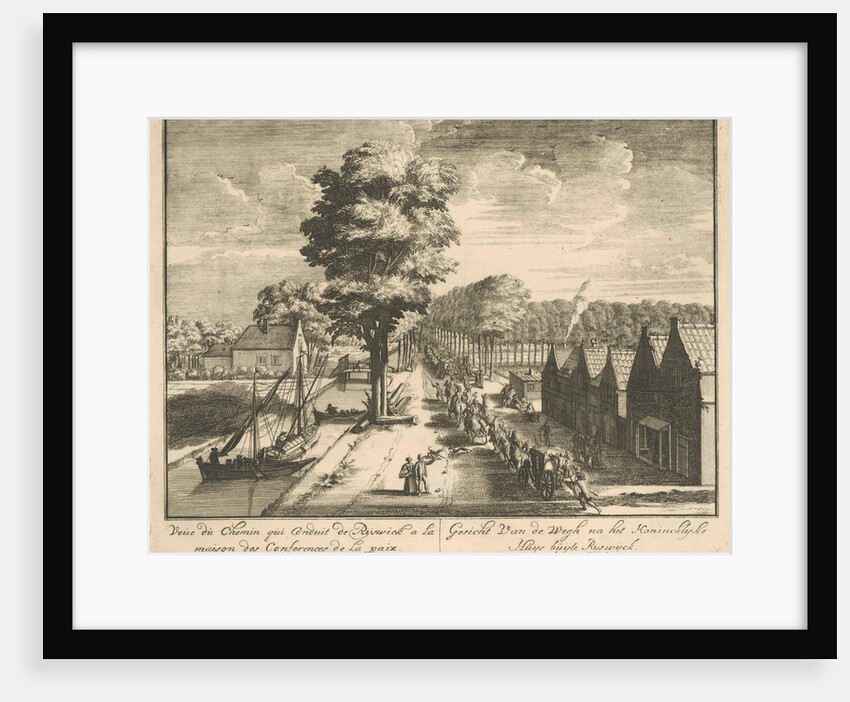 A procession of horsemen and carriages on the road to the Huis ter Nieuwburg Rijswijk by Jan van Vianen