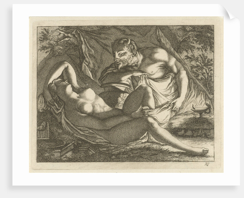 Sleeping Nymph watched by a satyr by Anonymous