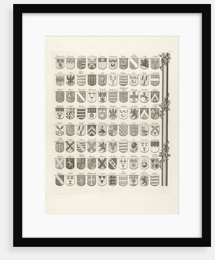 Weapon Map of ancient families of Utrecht, leaf right middle by Johannes van Hiltrop