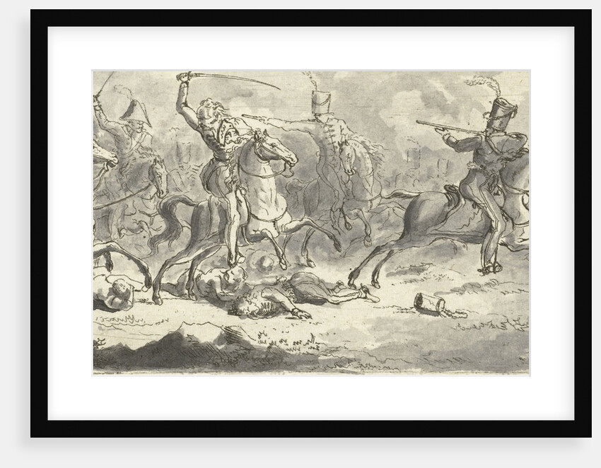 Cavalry during a battle by Gerardus Emaus de Micault