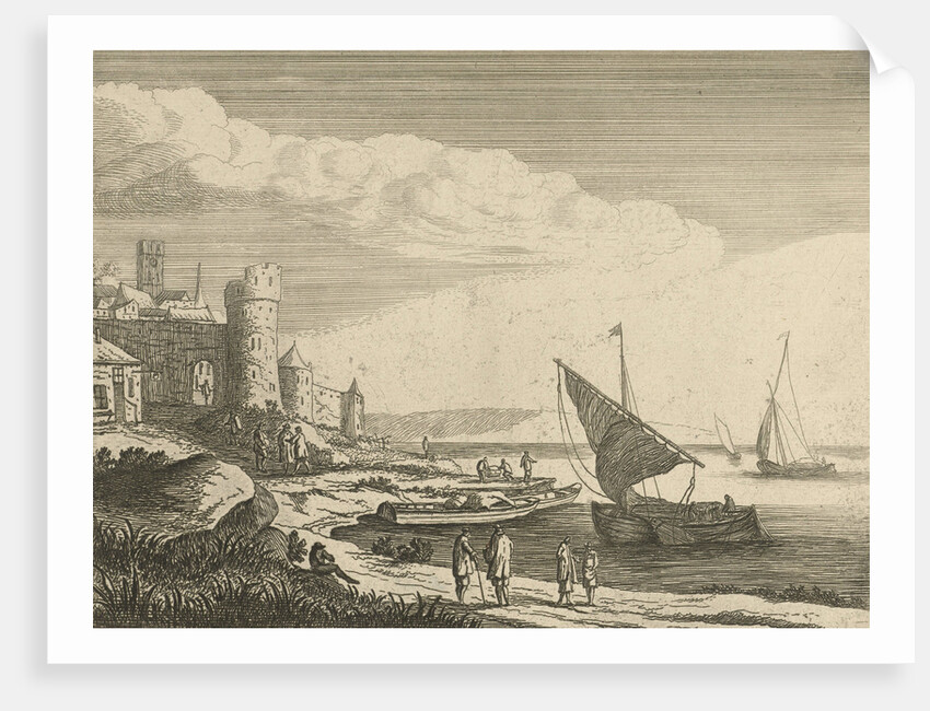 Harbor with boats by Jan van Almeloveen