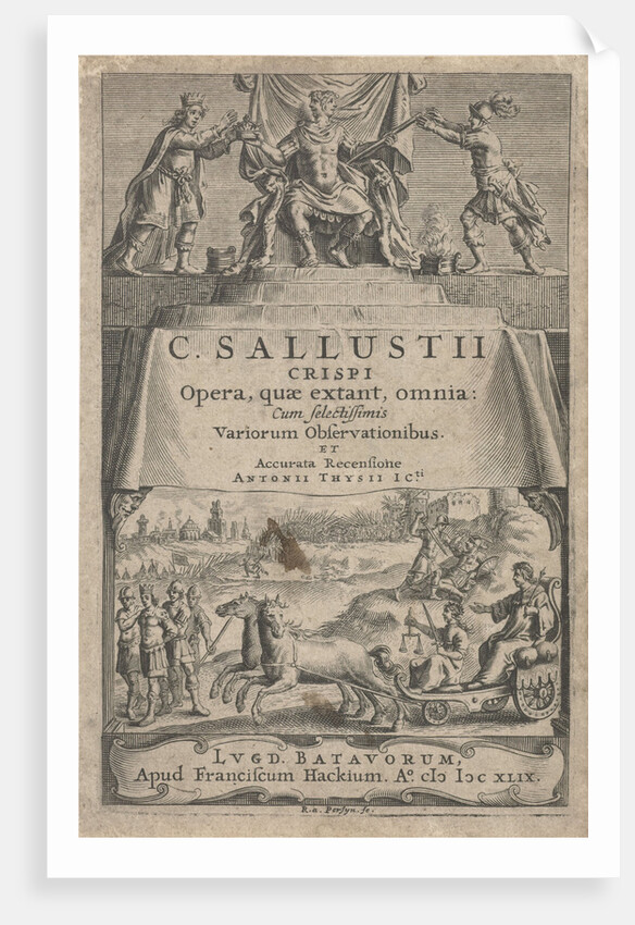 An emperor and Justice on chariot by Franciscus Hackius