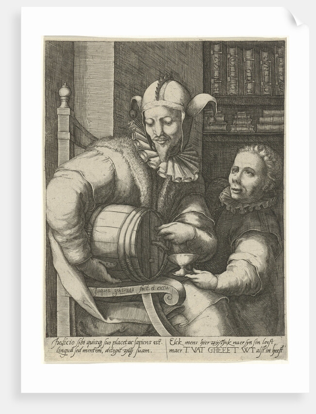 Jester with wine cask by Anonymous