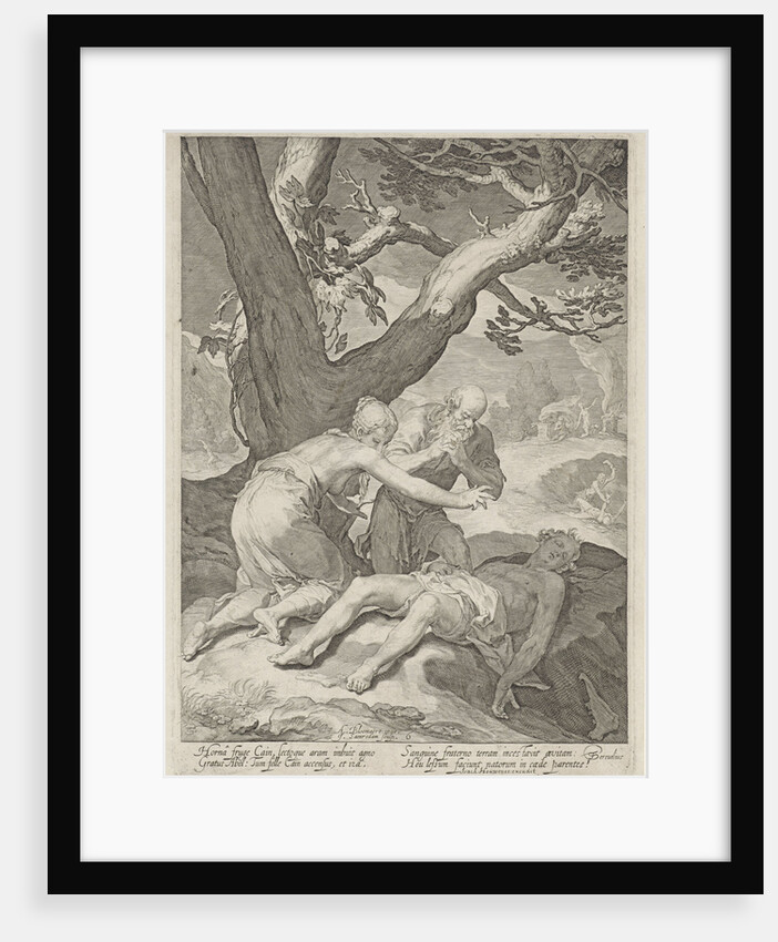 Adam and Eve mourn the death of Abel by Theodorus Schrevelius