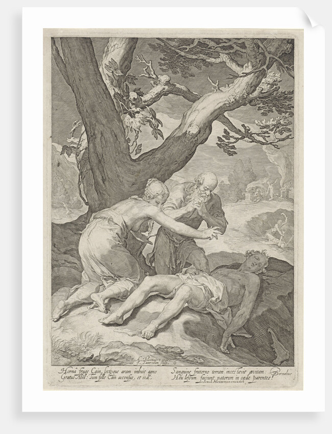 Adam and Eve mourn the death of Abel by Theodorus Schrevelius