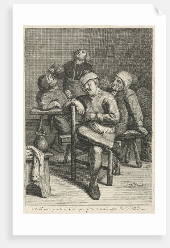 Tavern Scene with smoking farmers by Anonymous