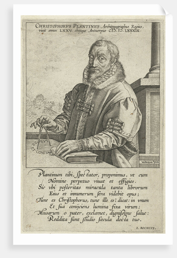 Portrait of Christopher Plantin by Hendrick Goltzius