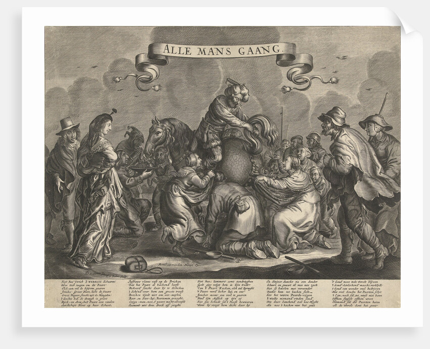 Allegory with horse poop gold pieces, ca 1650 by Rombout van den Hoeye