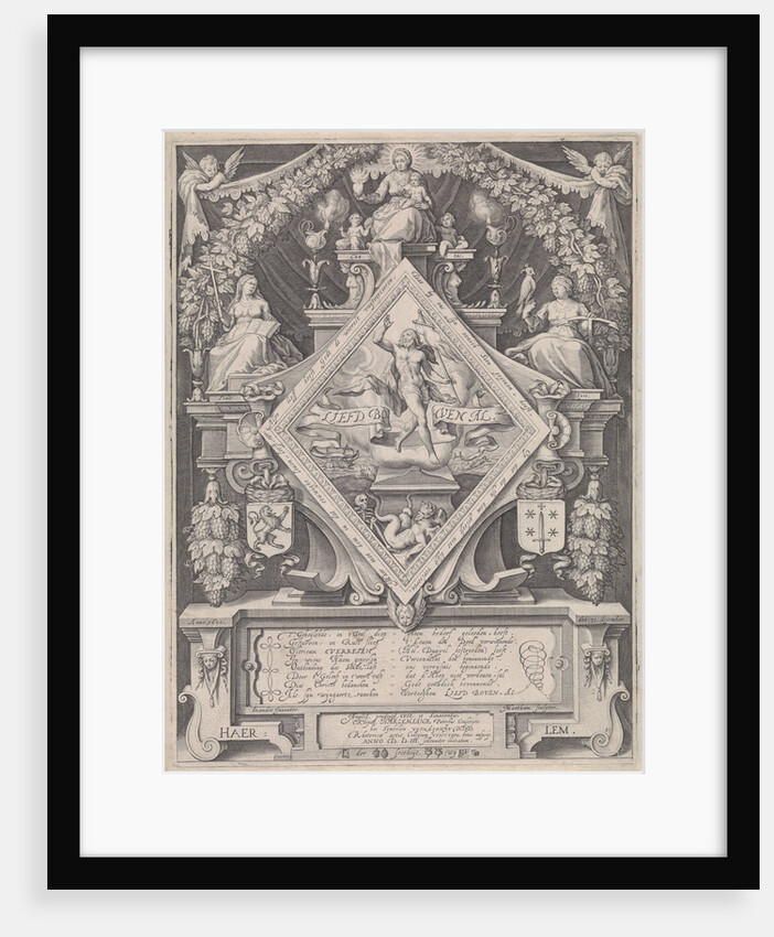 New Year Postcard from the Haarlem Chamber of Rhetoric The Wijngaertrancken by Jacob Matham