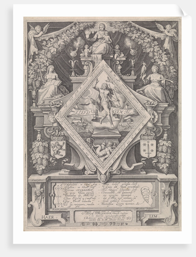 New Year Postcard from the Haarlem Chamber of Rhetoric The Wijngaertrancken by Jacob Matham