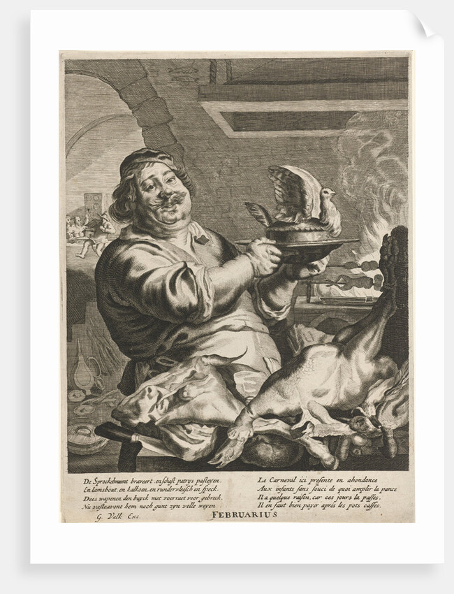 Cook with pie by Joachim von Sandrart