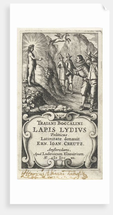 Three men bow to Apollo by Lowijs Elzevier III