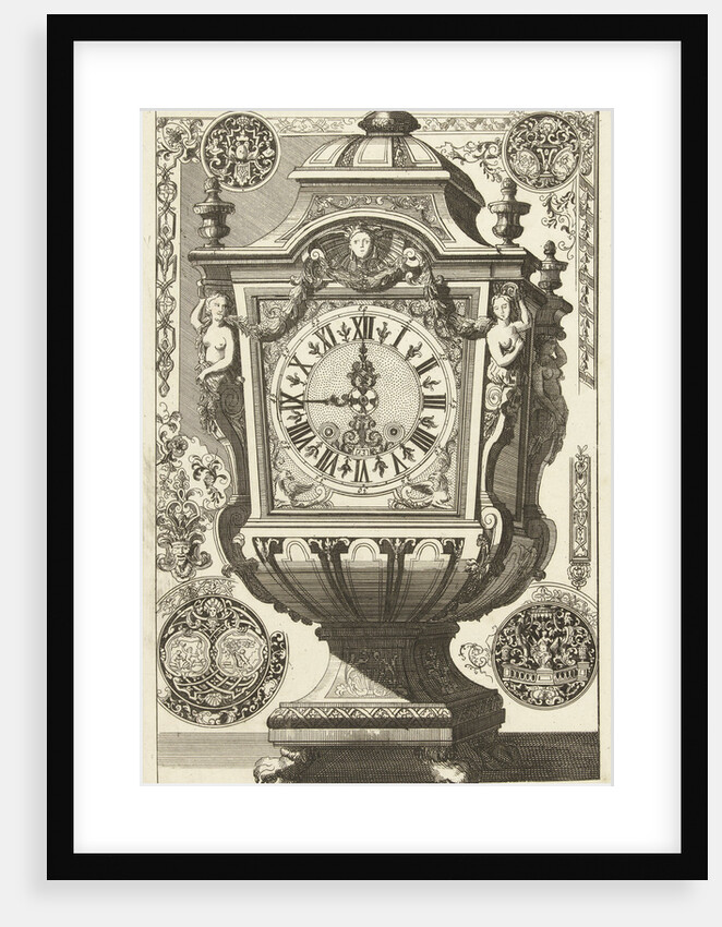 Clock in the form of a rectangular urn, Daniël Marot (I) by Anonymous