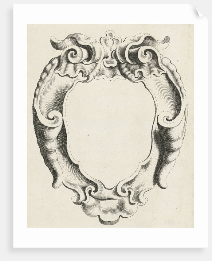 Cartouche with lobe ornament whose edges curl inwards, Michael Mosijn, Gerbrand van den Eeckhout by Clement de Jonghe