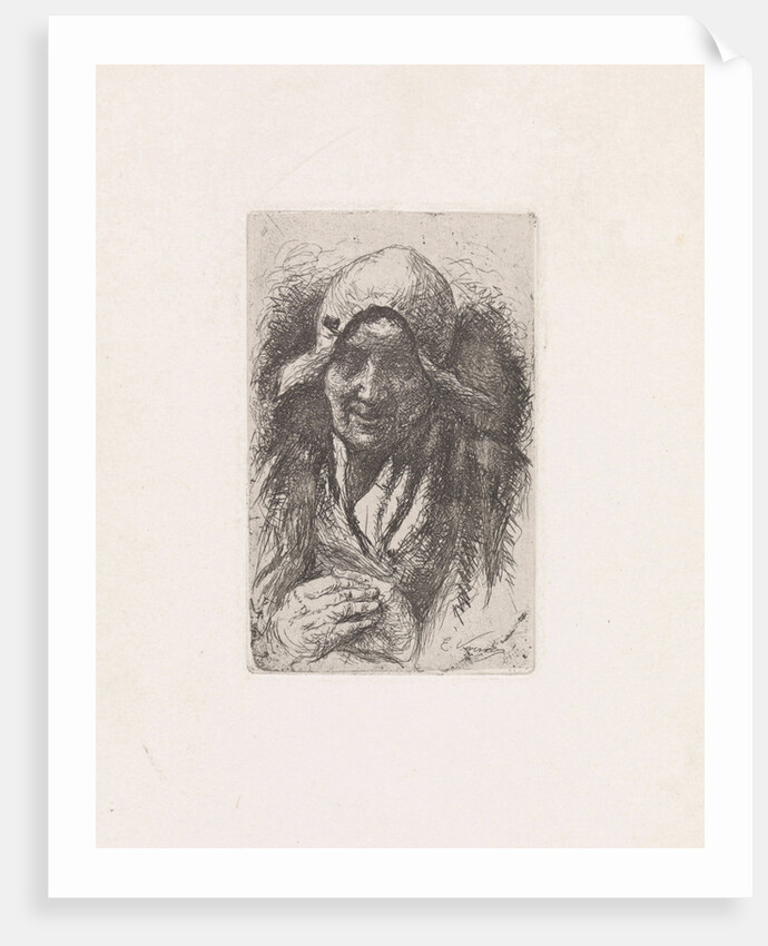 Peasant woman with folded hands by Elchanon Verveer