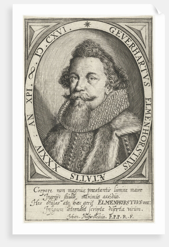 Portrait of Donor Heart Elmenhorst in oval by Johan. Hüswedelius