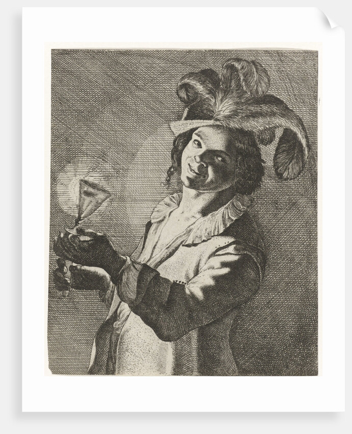 Smiling boy with a glass in hand by Jan Matham