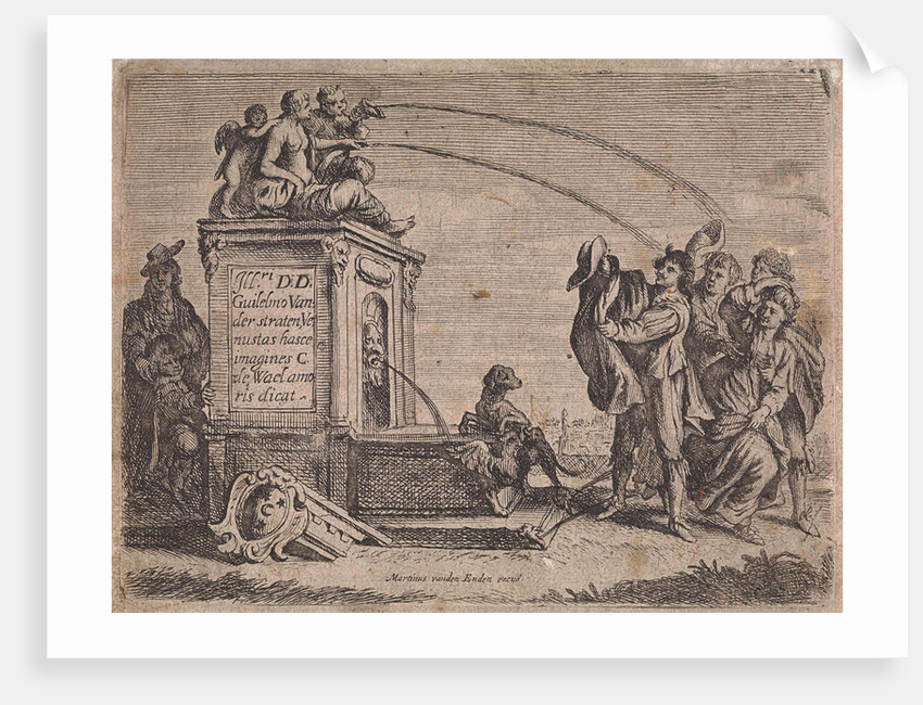 Group of people at fountain by Martinus van den Enden I