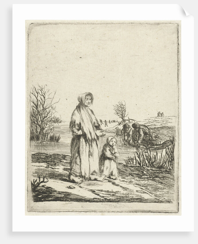 Beggar Star with child in a ditch by Louis Bernard Coclers