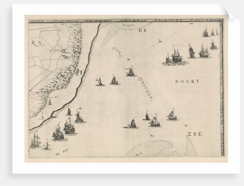 Map of the North Sea and the coast of Holland by Jacob Quack