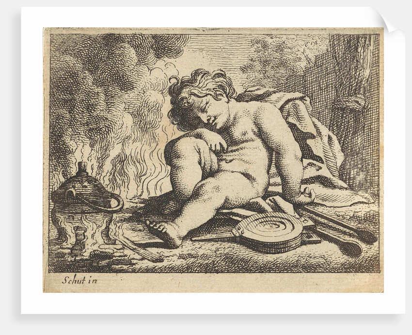 Sleeping putto by Anonymous