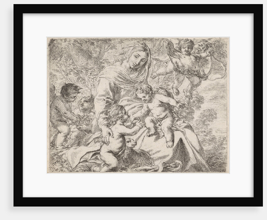 In a landscape is Mary with the Christ Child on her lap by Cornelis Schut I