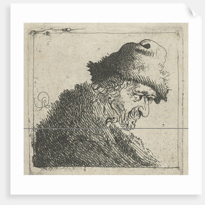 Portrait of an old man with a fur hat by Pieter Jansz. Quast