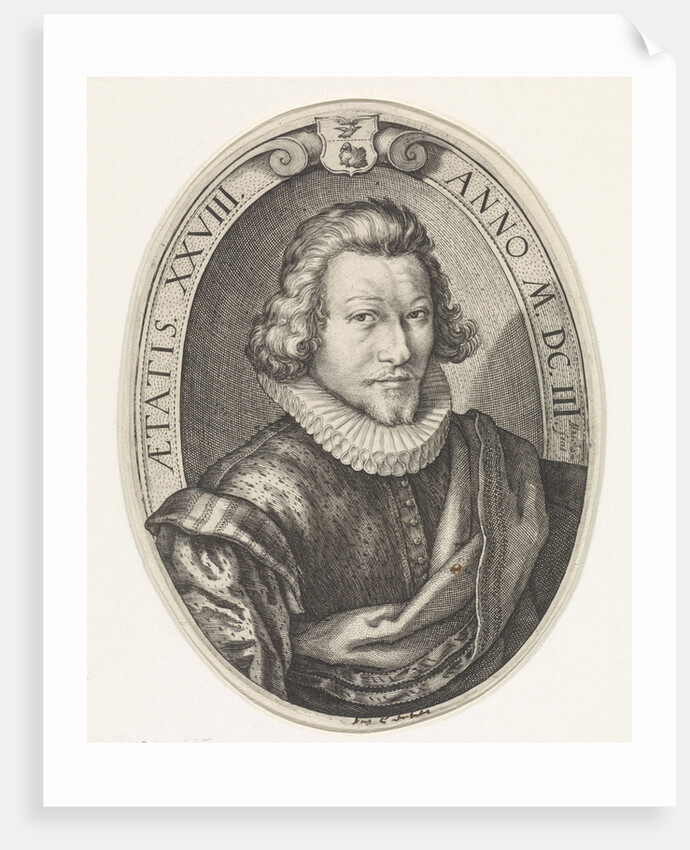 Portrait of Jan Centen Coster, the son of Vincent Jacobsz. Coster, at the age of 28 by Jacob Matham