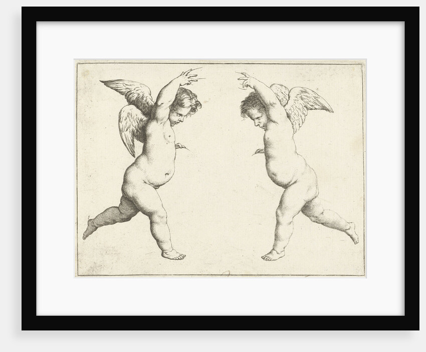Two opposite each other angels by Pieter van Avont