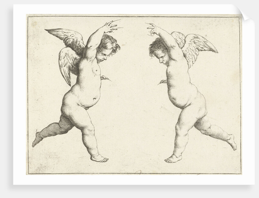 Two opposite each other angels by Pieter van Avont