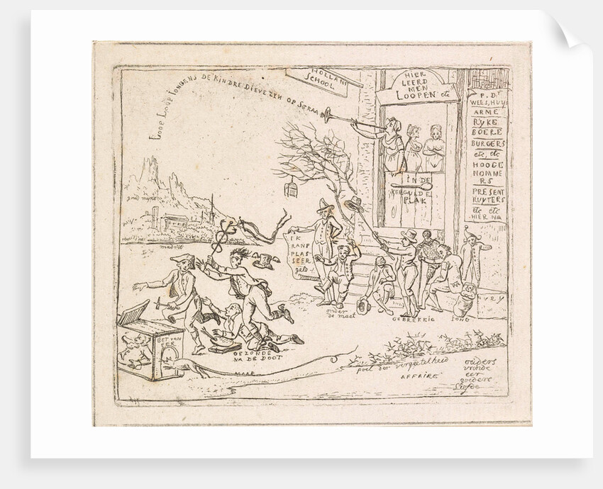 House with signboard 'Dutch School' by Hermanus Fock