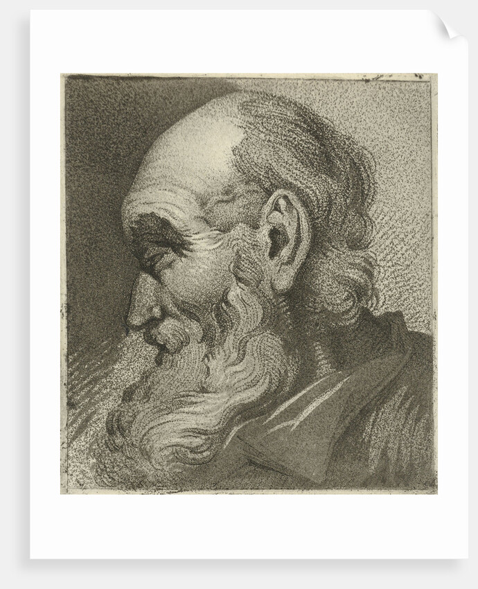 Portrait of an old man in profile by Hermanus Fock