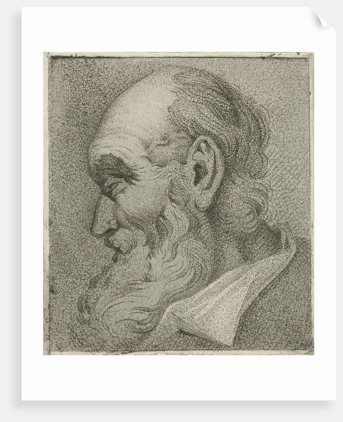 Portrait of an old man in profile by Hermanus Fock