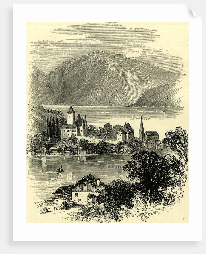 Castle of Spietz Lake of Thun Switzerland by Anonymous