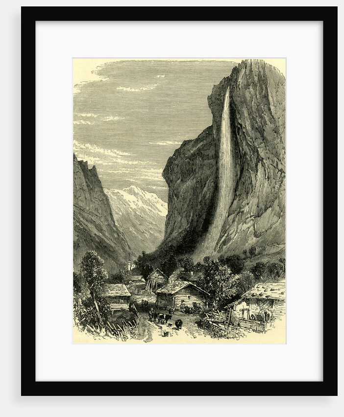 The Staubbach and Valley of Lauterbrunnen Switzerland by Anonymous