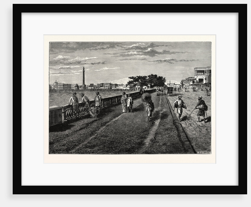 On the Course (MaidaN), Calcutta, with a View of Government House and the Ochterlony Monument, India by Anonymous