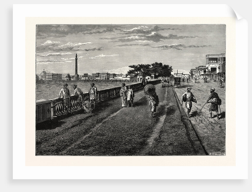 On the Course (MaidaN), Calcutta, with a View of Government House and the Ochterlony Monument, India by Anonymous