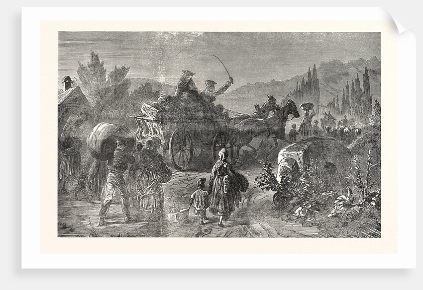 French Peasant Families on the Run, France by Anonymous