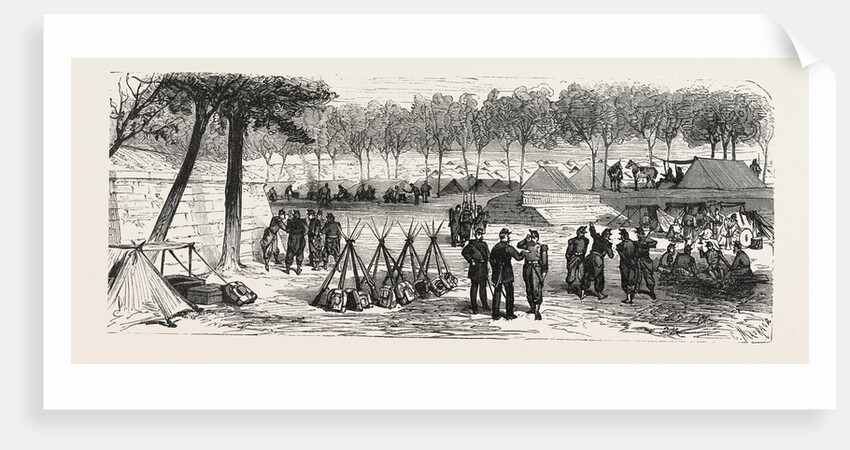 Camp Scene Within the City Walls of Paris, France by Anonymous