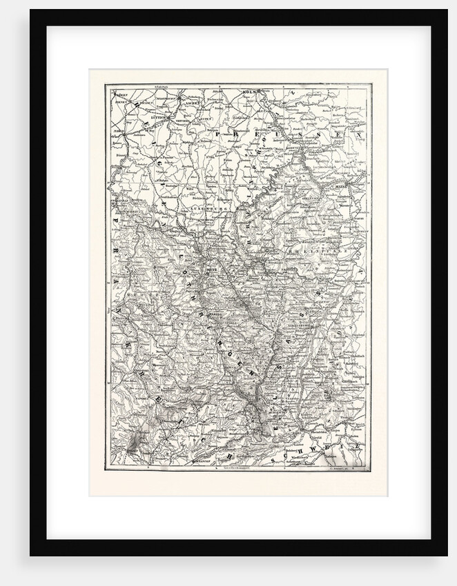 Map of Alsace and Lorraine, Counties Given to the German Empire 1870 by Anonymous