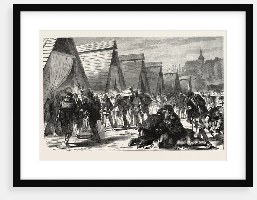 Huts Ambulances Established in Soultz for Men Seriously Injured in Battle of Wissembourg 1870 by Anonymous