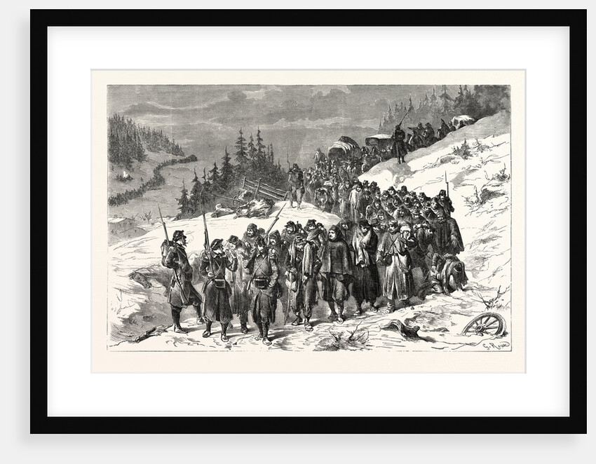 French Soldiers Escorted by Swiss Military in the Jura the 3 February 1871 by Anonymous